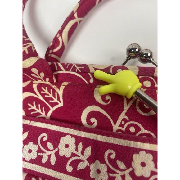 Vera Bradley Alice Kisslock Shoulder Bag-Twilly Birds Pink Pattern-Retired - Picture 8 of 16